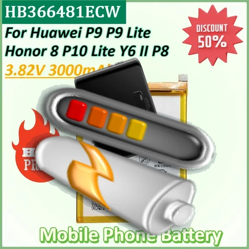 

HB366481ECW 3000mAh Mobile Phone Battery for Huawei P9 P9 Lite Honor 8 P10 Lite Y6 II P8 Lite 2017 P20-Lite honor 5C Ascend P9