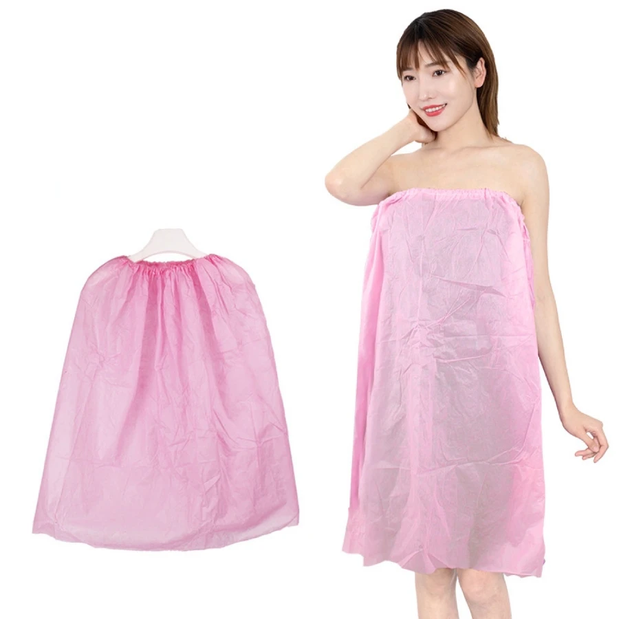 10pcs 70x75cm Non-woven Dressing Gown Gym Bath Skirt Disposable Spa Wrap Shower Body Wrap Fast Drying Sauna Skirt