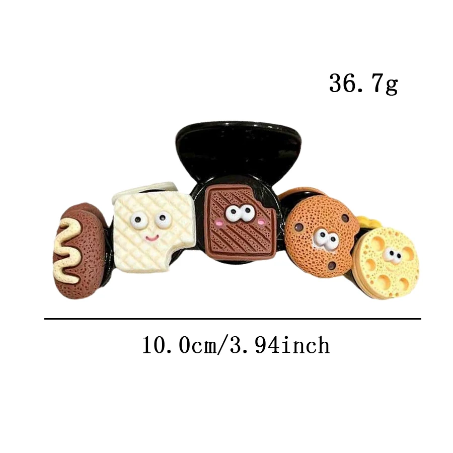 

Cute Snack Themed Hair Claw Fun Biscuit/Waffle Cookie Design Hair Clip for Women/Girls Quirky Photo Prop Hair Fixing Accessory