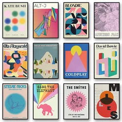 Vintage Music Artist Abstract Colorful Geometry Posters and Prints Canvas Printing Wall Art Picture for Living Room Home Decor