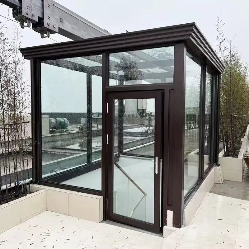 Luxury Aluminum Alloy Sunroom Glass Room Outdoor Conservatory Insulated Sun House with Roof Window for Villa Courtyard
