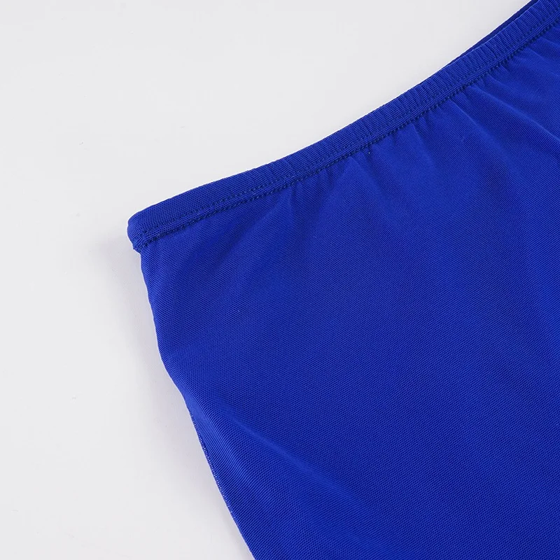 Women's Klein Blue Mesh Midi Skirt Low Waist Sexy Elegant Figure-Flattering European Style
