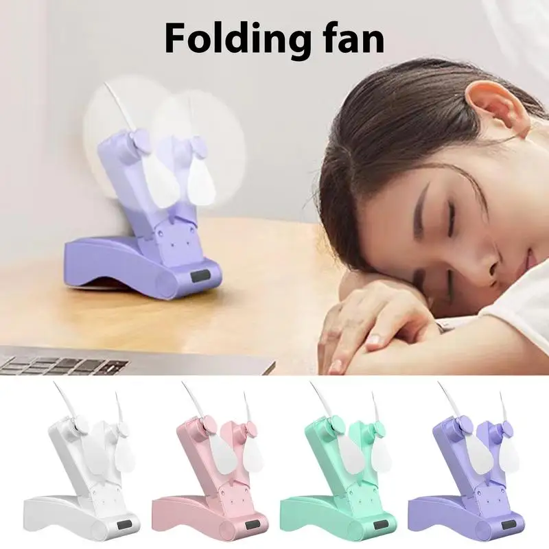 

Mini Foldable Fans Rechargeable Personal Fan Foldable Portable Handheld Mini Fans three Speed Air Cooling Small Portable Fan