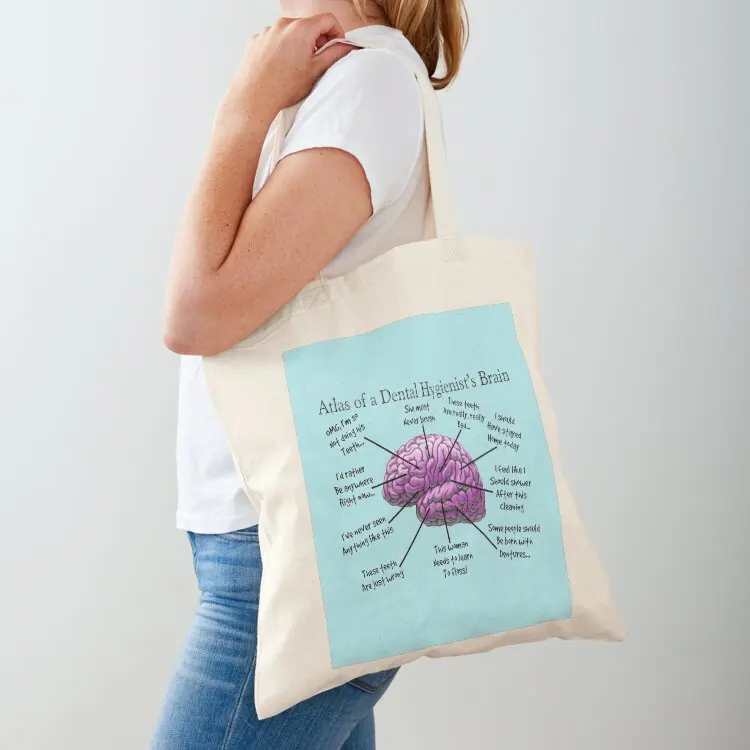 

Funny Hygienist's Brain Tote Bag woman shopping bag Large bags for women personalized tote tote bag screen