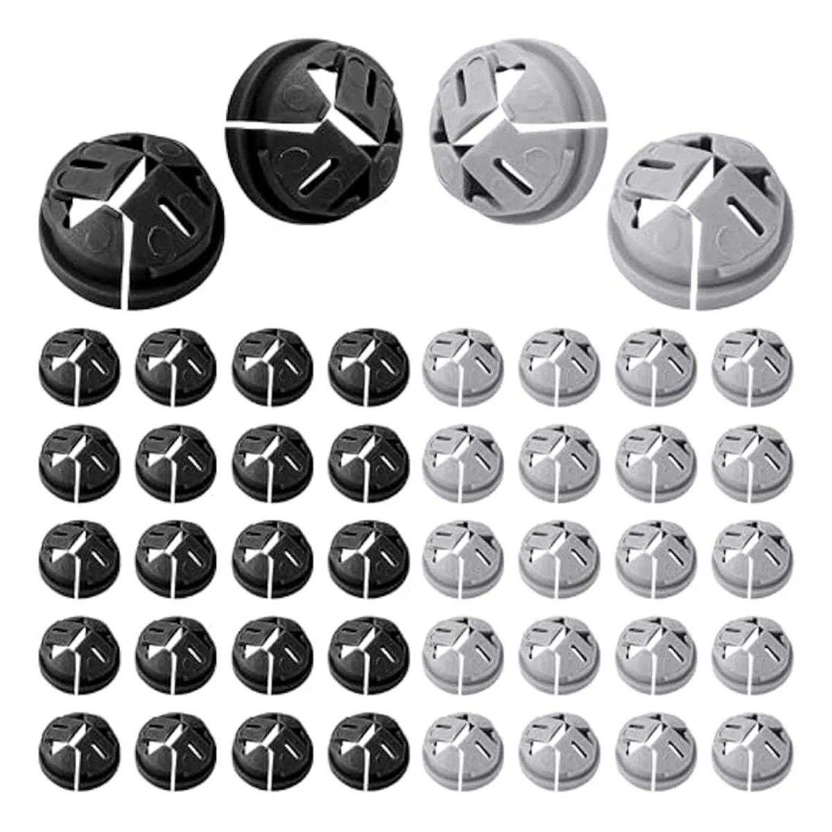 A76I 100pcs Push-in Cable Connectors, 3/8 Inch Push in Connector Button Push-in NM Cable Clamps for Romex 1/2 Inch Knockouts