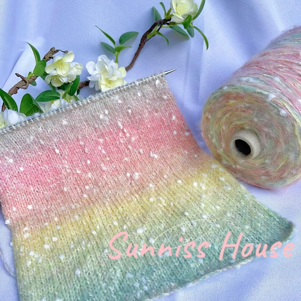

250g Section Dyed Mohair Yarn Cloud Cotton Dotted Thread，Winter Mohair Medium-coarse Soft Crochet Yarn，Hand-Knit Sweater Line