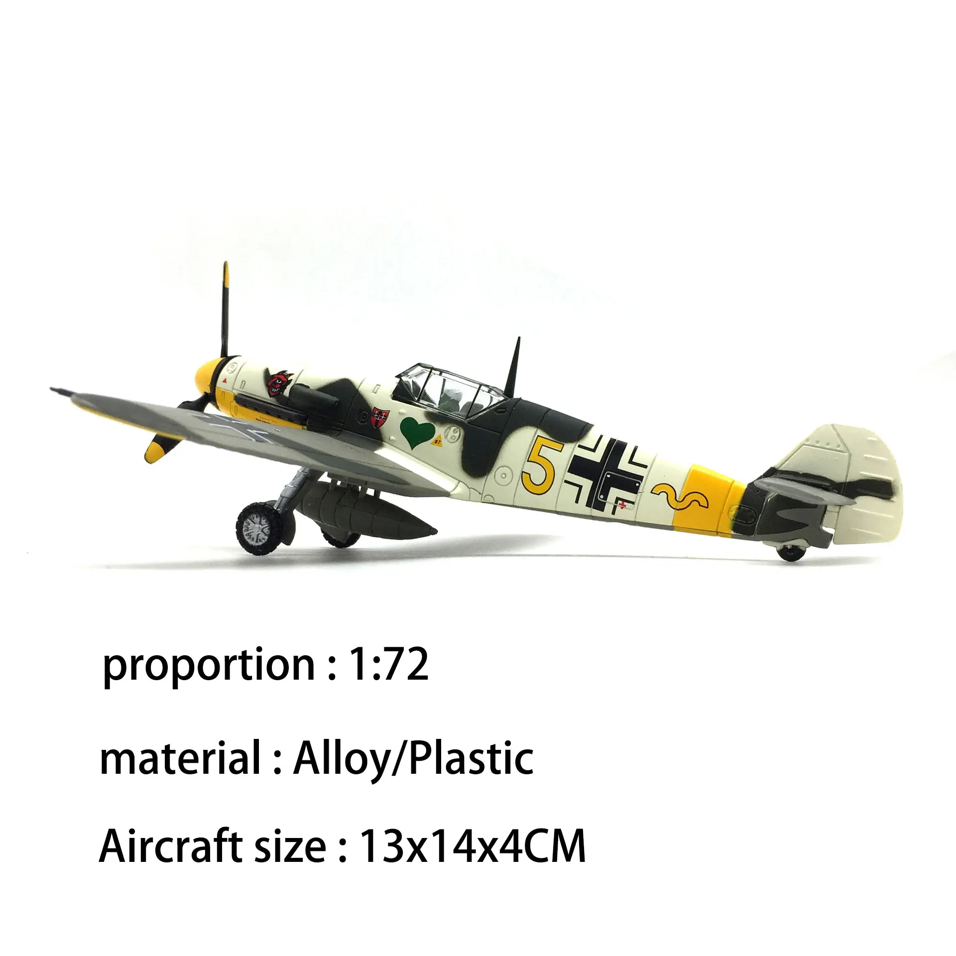 Military aircraft model German BF109 fighter jet Children's toys, boys' birthday gifts, puzzle toys, collection gifts