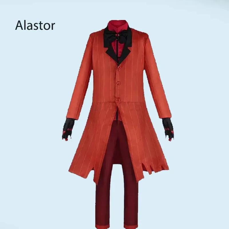 

Hazbin Radio Demon Cosplay Costume, Red Jacket, Shirt, Pants, Gloves, Tie, Uniform for Halloween Alastor, Anime