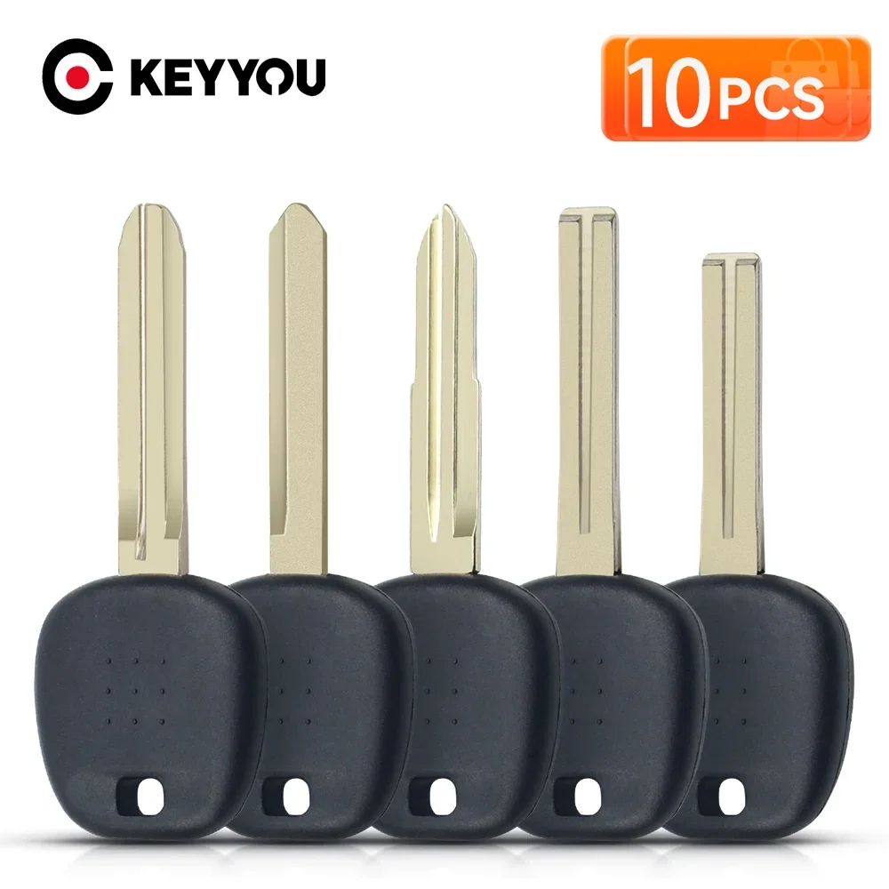 KEYYOU 10pcs For Toyota Fit Lexus No Chip Fob Case NEW TOY43/TOY40/TOY47/TOY41 Blade Car Transponder Key Shell