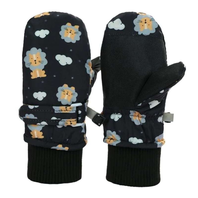 090B Toddler Winter Gloves Watertight Fleece Lined Gloves Snow Mittens Kids Warm Ski Mittens Comfortable Gloves for Boy Girls
