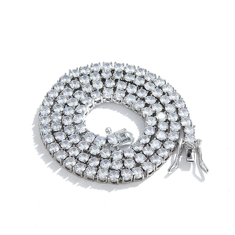 In Stock Classic Four-claw Tennis S925 Silver Plated 18K White Gold Moissanite Diamond D Class Bracelet