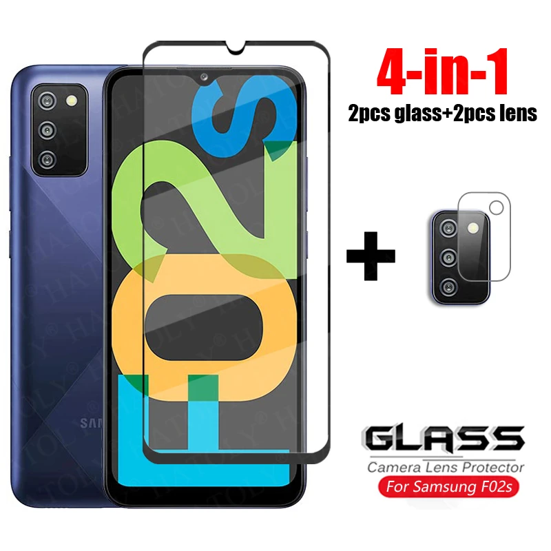 For Glass Samsung Galaxy F02S Full Cover Tempered Glass For Samsung F02 S Screen Protector Camera Glass For Samsung Galaxy F02S