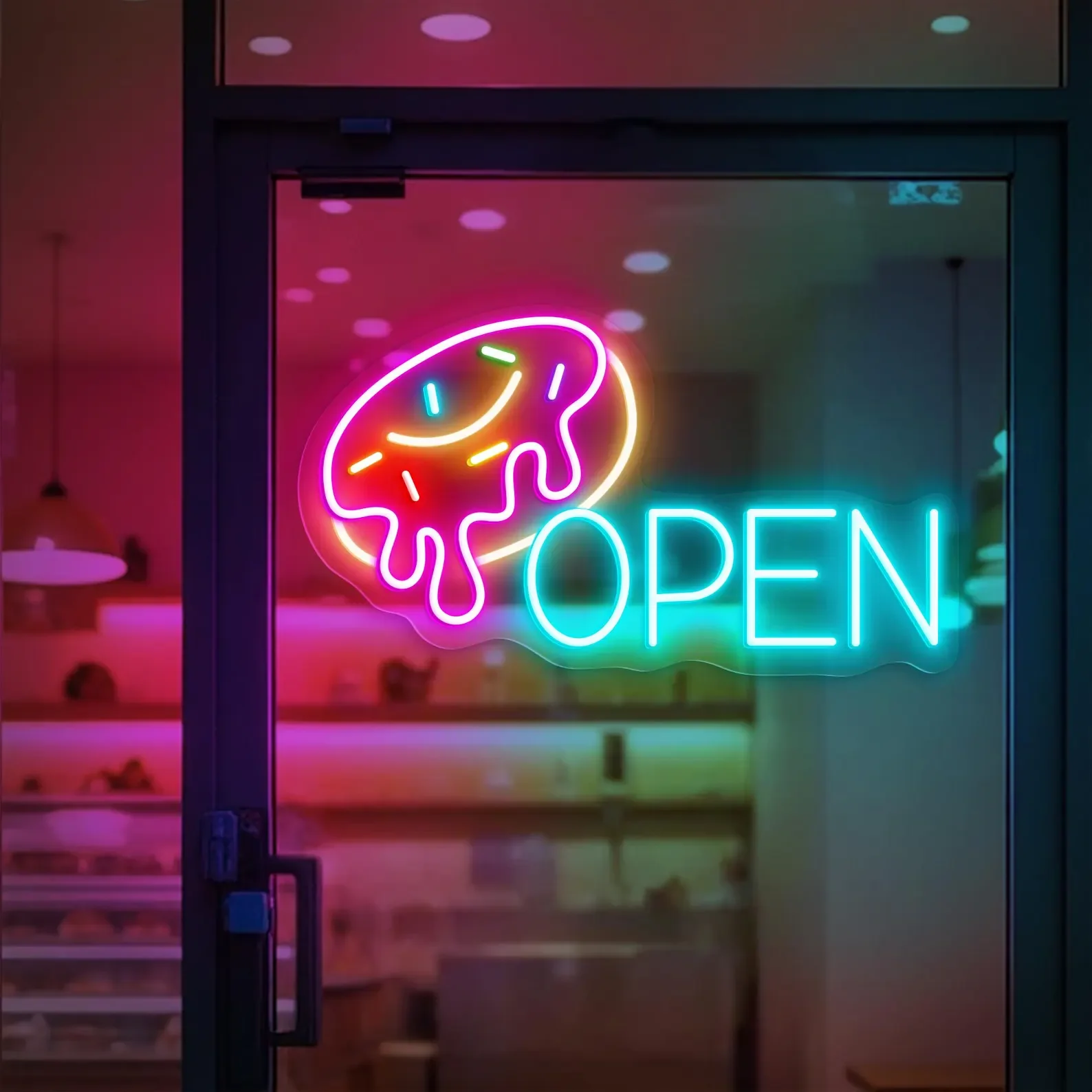 

Donut Open Neon Sign, Donut Store Neon Sign, Bakery Dessert Sweet Donuts Wall Decor, Custom Business Sign, Open Led Sign