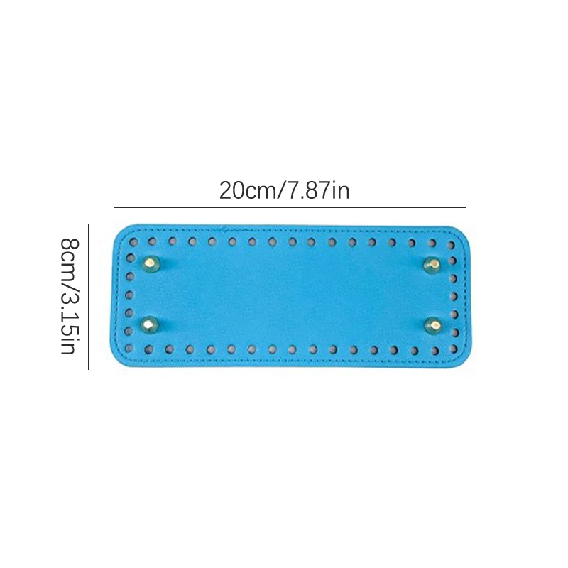 8*20cm Handmade Oval Bottom For Knitted Bag PU Leather Wear-Resistant Accessories Bottom With Holes DIY Crochet Bag Bottom