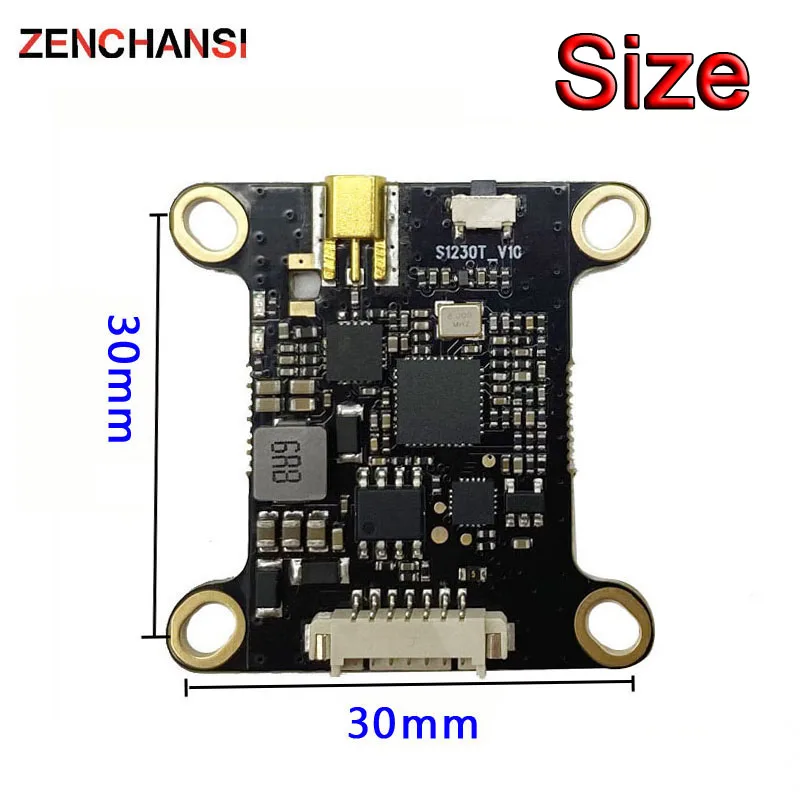 SLONWAKE 5,8 Ghz 48CH 1,6 W transmisor VTX de alta potencia 1600 mW transmisión en tiempo real de señal analógica ajustable, UAV de ala fija RC