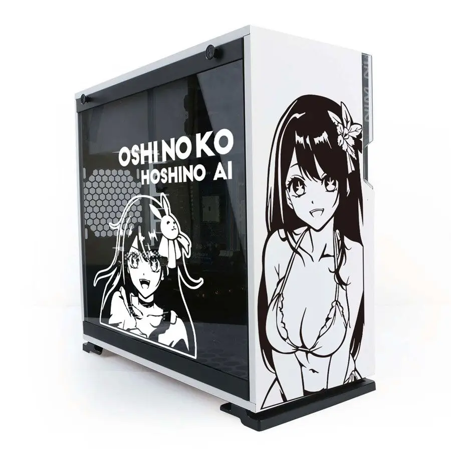 Oshi No Ko Hoshino Ai Anime Stickers for PC Case Cartoon Deocr Decals for ATX Computer Chassis Skin Waterproof Easy Removable