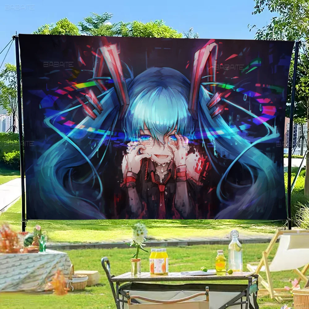 Anime Girl H-HatsuneS M-Miku Anime Chart Flag For Living Room Home Dorm Decor Art Home Decor Banner