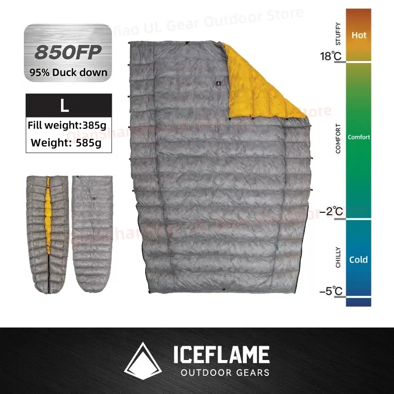 ICE Flame NXT 850FP ダウンキルト アウトドア キャンプ 多機能 超軽量