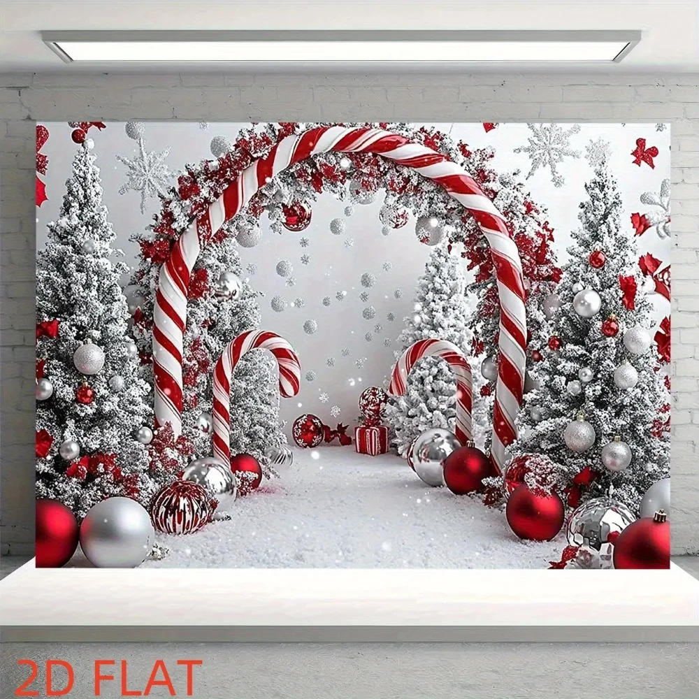 Sparkling Christmas Candy Bar Snowflake Themed Banner Background, Christmas Party, Home Decoration Photography Background Cloth