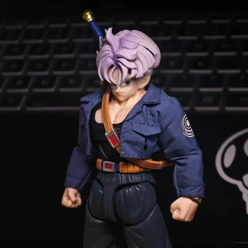1/12 Maßstab Dragon Ball Trunks Blaue Jacke Mantel Passend für SHF Tonsen Arttoys Super Saiyan Trunks Anime Actionfiguren Geschenke Spielzeug