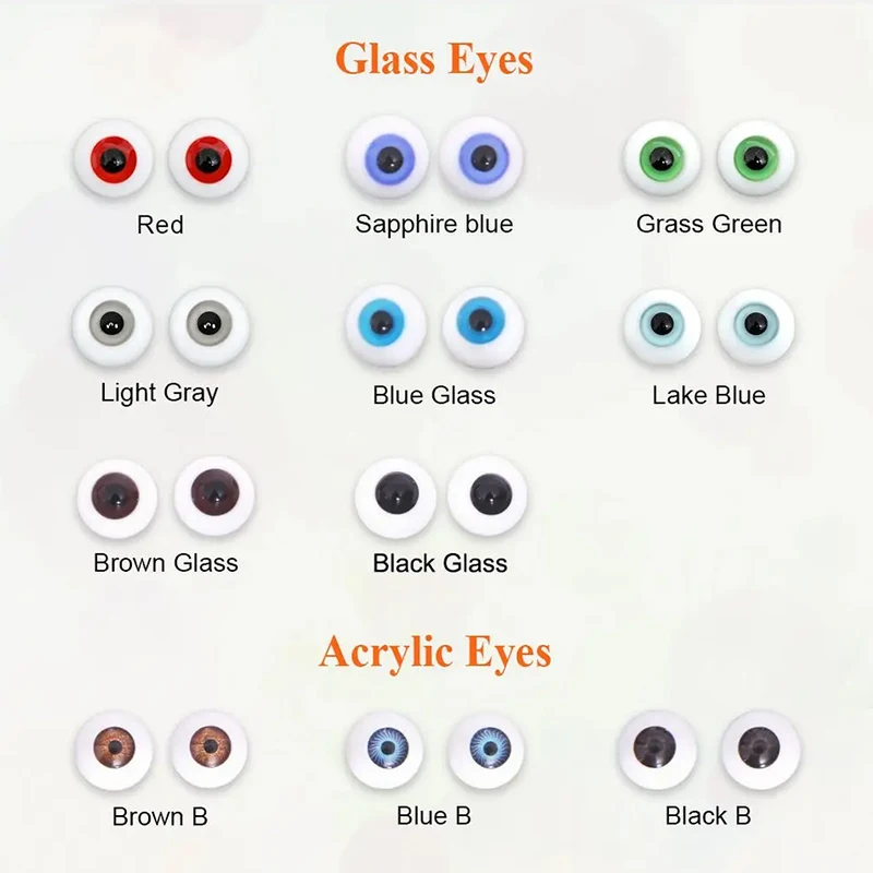 Doll BJD Eyesball Glass Acrylic Safety Animal Toy EyeBall 1/3 1/4 1/6 1/8 Grey Green Blue 6 8 10 12 14 16 18mm BJD Accessories