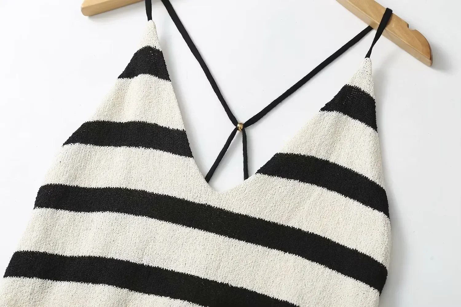 Ethereal MD 2023 autumn new style of Casual and comfortable cotton blend chunky striped halter dress