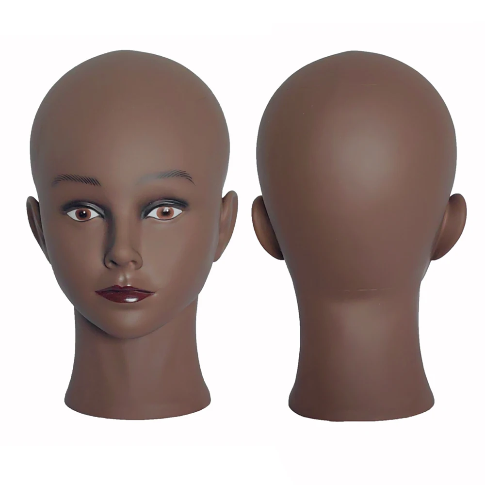 Bald Afro Mannequin Head For Making Wigs Hair Styling Professional Cosmetology Manikin African Training Displaying Dolls Head