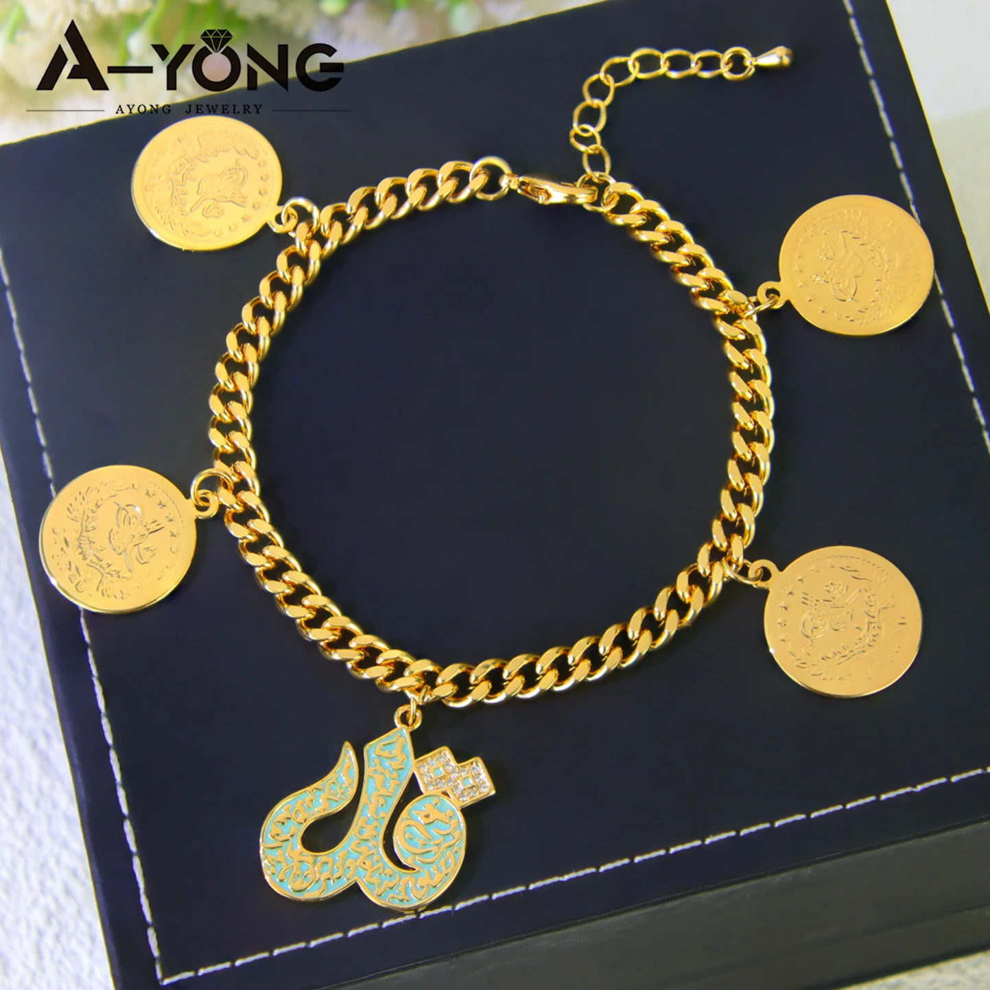 Saudi Islamic Gold Plated Coins Necklace Set 21k Gold Color Turkish Fashion Chokers Dubai Women Wedding Party Jewelry