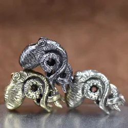Marine Animals Deep Sea Octopus Brass Knife Bead Umbrella Rope Pendant DIY Paracord Bracelets Accessories Keychain Hangings Gift