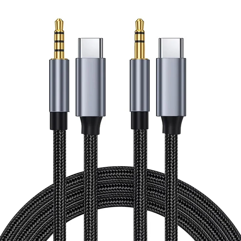 USB Typ-C zu 3,5mm Audio-Kabel, Stecker auf Stecker, AUX-Kabel, Auto-Lautsprecher-Kopfhörer-Adapter für Huawei iPhone Typ-C Konverter