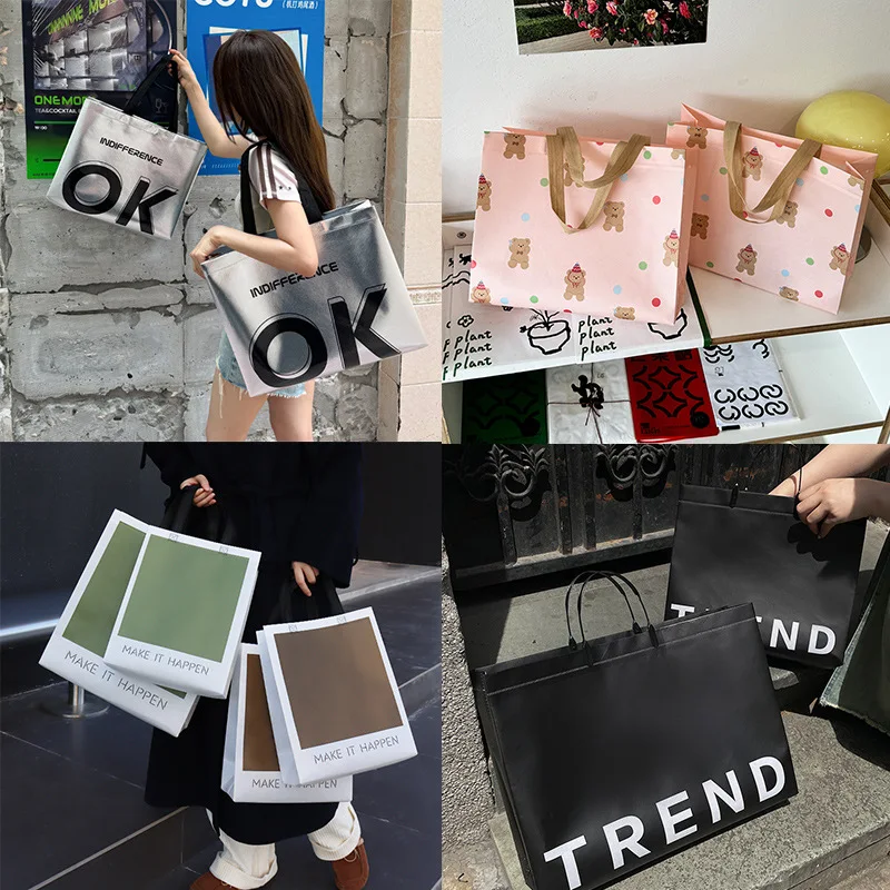 

Custom Garment Bag Exclusive Large Non-Woven Fabric Tote Bag Thickened High-End Good Quality Universal Style Stylis
