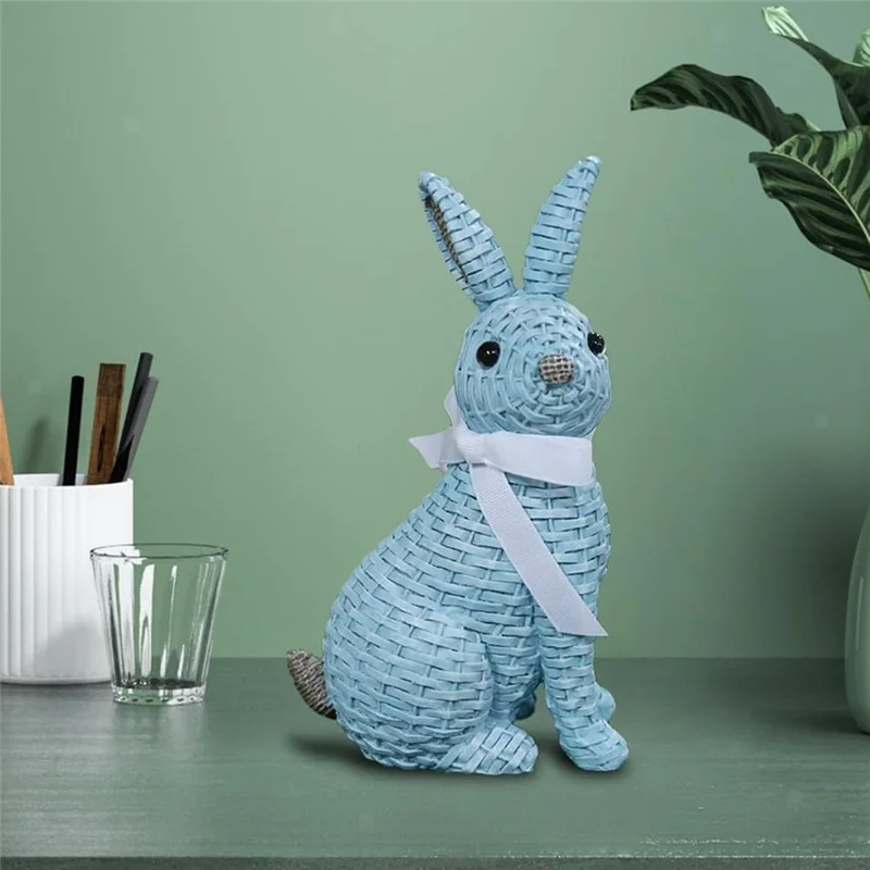 محاكاة الأرنب تمثال عيد الفصح منضدية الديكور، سهلة الاستخدام دائم الأزرق-A #1