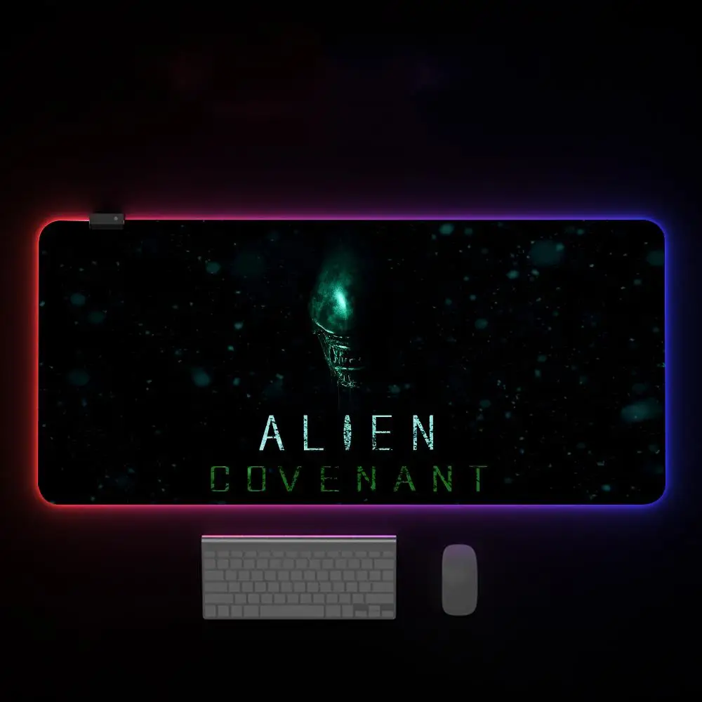 Imagem -04 - A-alien M-movies Mouse Pad Rgb Mousepad Gaming Mouse Pad Backlight Acessórios para pc Teclado Gamer Backlit Mat Mesa