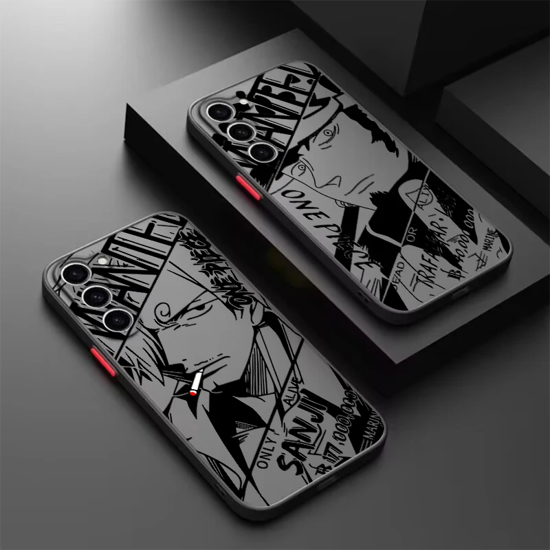 

One Piece Comic Art Cool Frosted Translucent For Samsung Note 20 A35 A03 A54 A35 A22 A34 A14 A24 A04 A55 5G Funda Phone Case