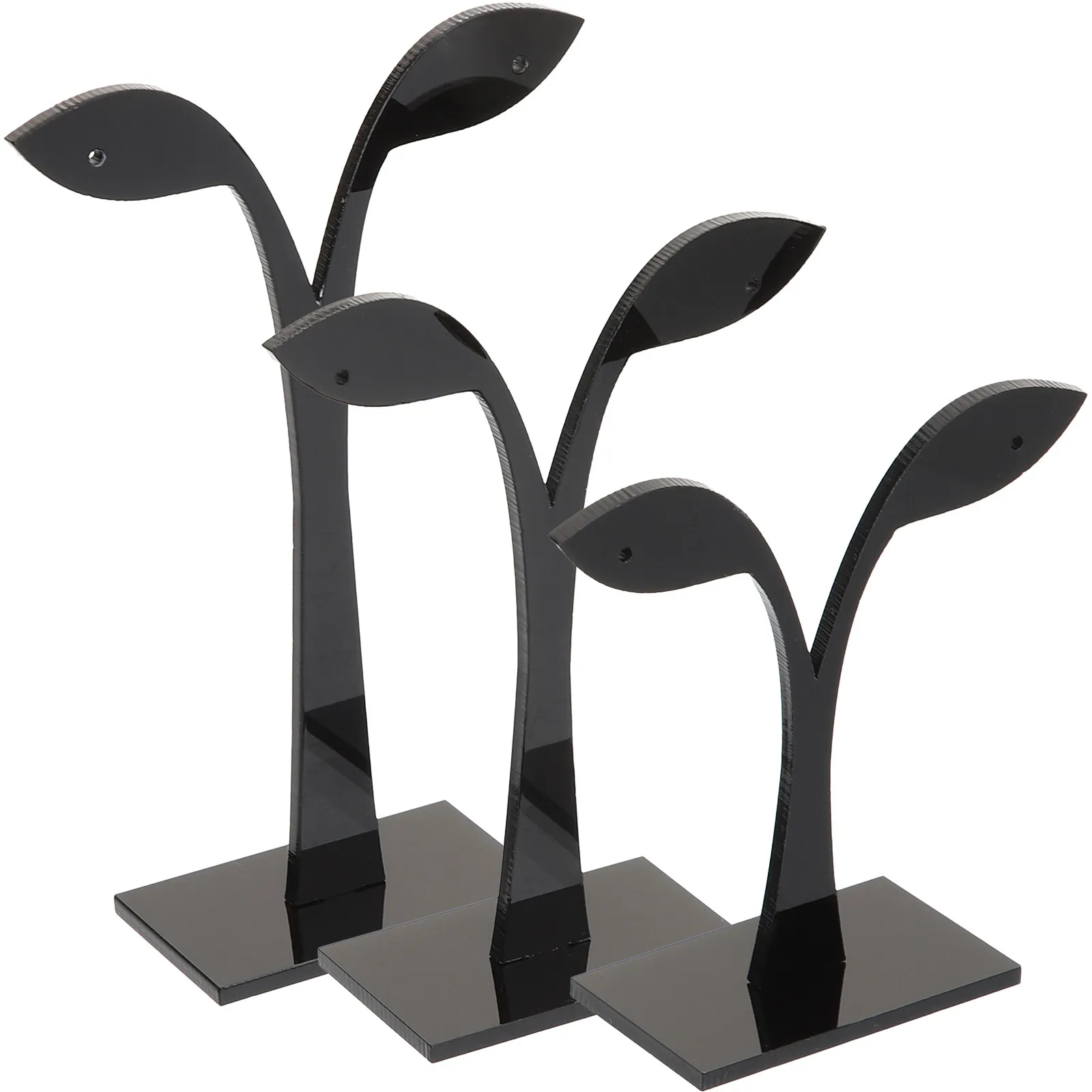 6Pcs Acrylic Earrings Display Stand Leaf Form Steady Support Earring Holder for Delicate Earrings Storage and Eye Catching