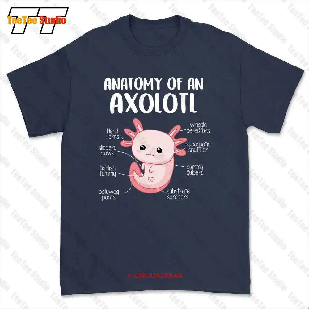 Anatomy Of An Axolotl Salamander Funny Cute Walking Fish Lizard T-shirt Tee C9LB