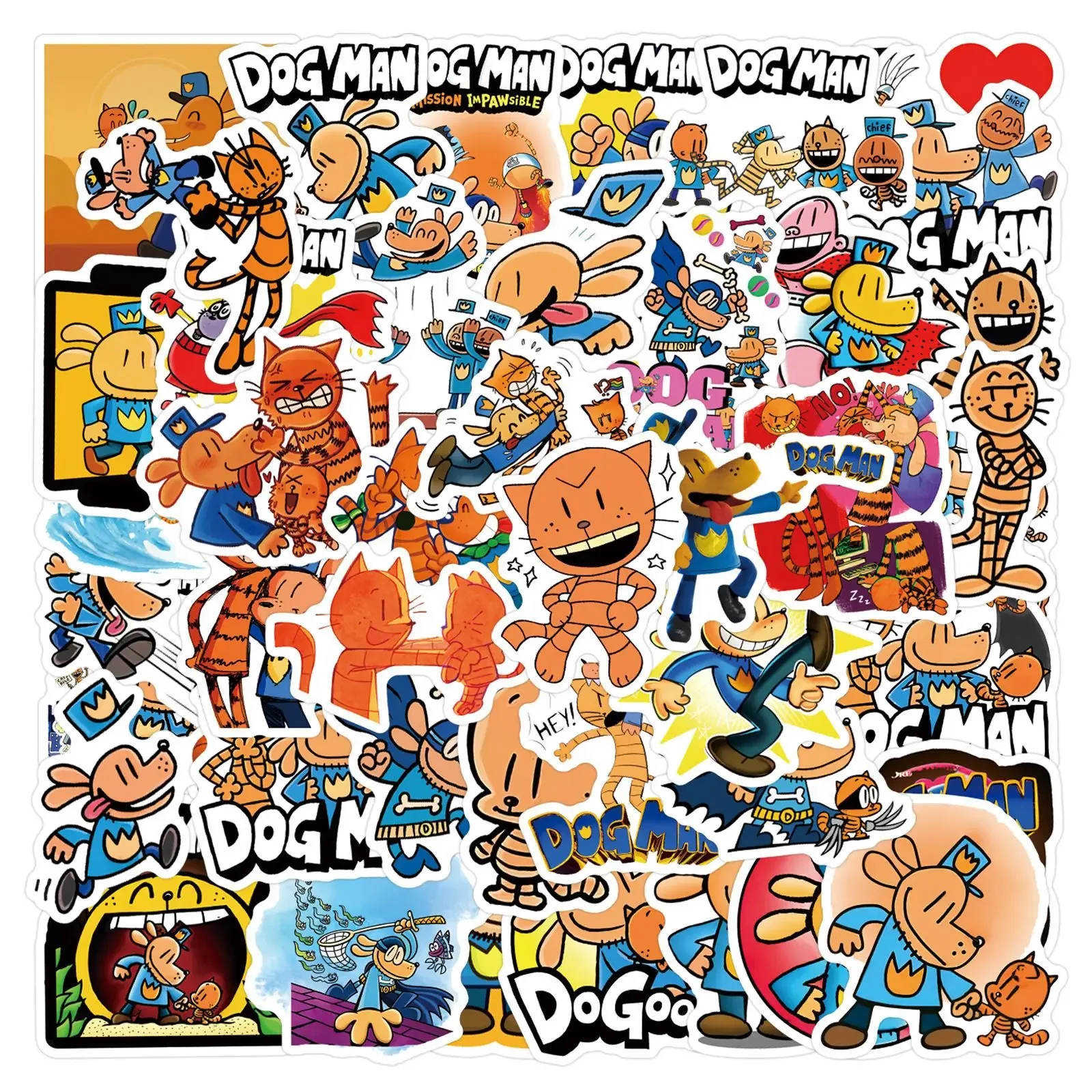 55PCS Hund Mann Aufkleber Cartoon Comics Aufkleber Lustige Kinder Spielzeug Gepäck Laptop Telefon Gitarre Auto Fahrrad Skateboard Aufkleber Spielzeug