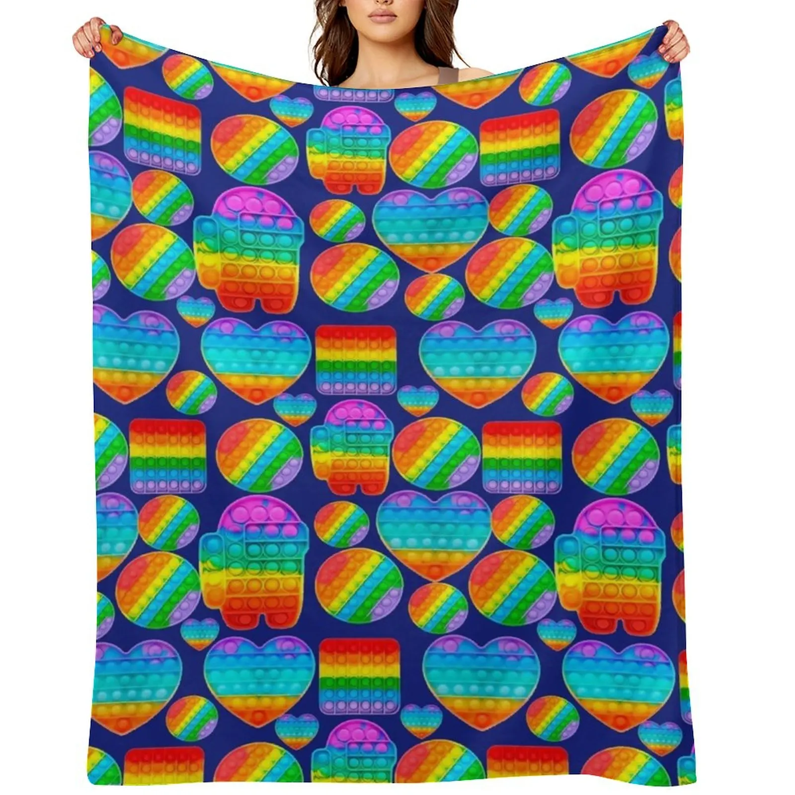 

Popit Anti-Stress System Throw Blanket Vintage Bed linens Tourist valentine gift ideas Blankets