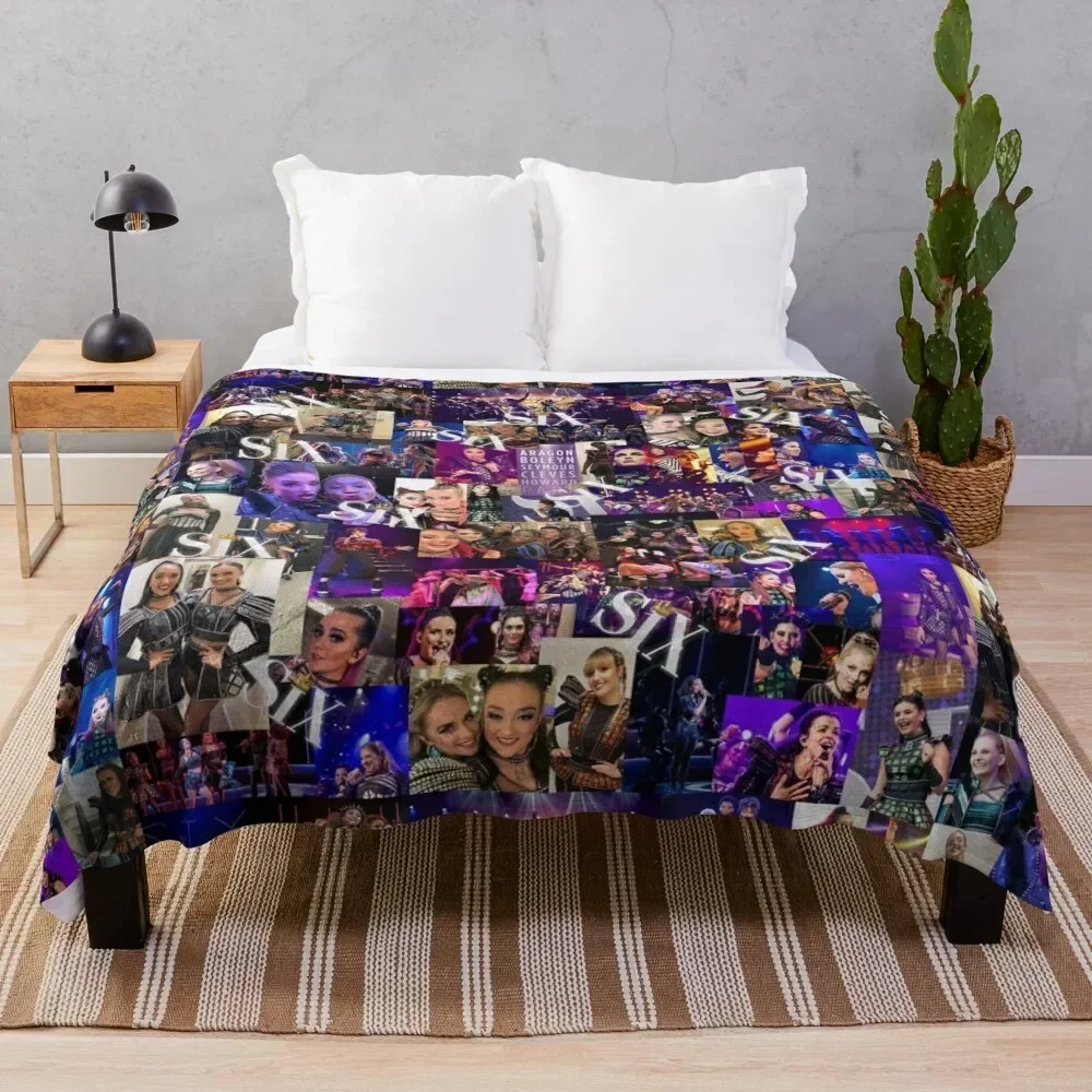 

Six Collage Throw Blanket Modern Design Soft Blanket for Home Decor