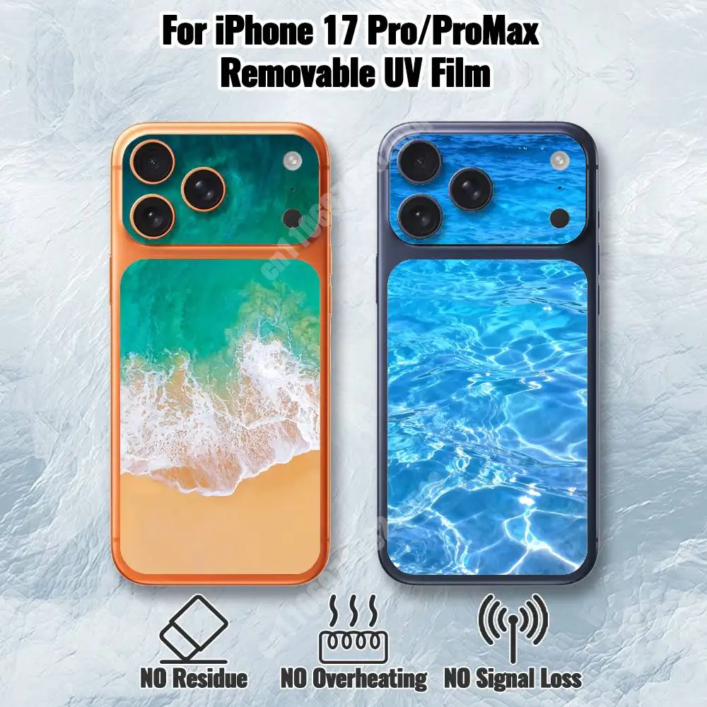 

Blue Ocean Water Waves Removable UV Film for iPhone 17 Pro 17 ProMax Hydrogel Sticker