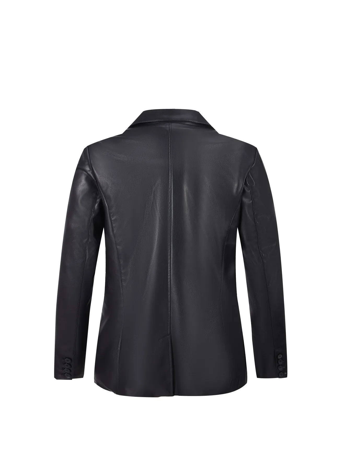 Veste en simili cuir PU pour femme, automne/hiver, avec revers, manteau polyvalent pour les déplacements quotidiens