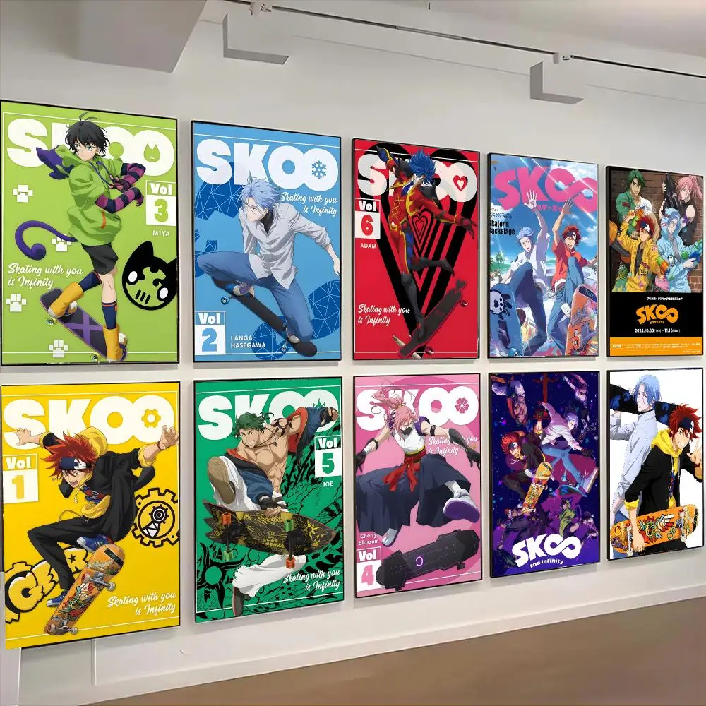 SK8 the Infinity Anime Sports Poster Self-adhesive Advanced Aesthetic Printing Paper Wall Art for Living Room Home Decor