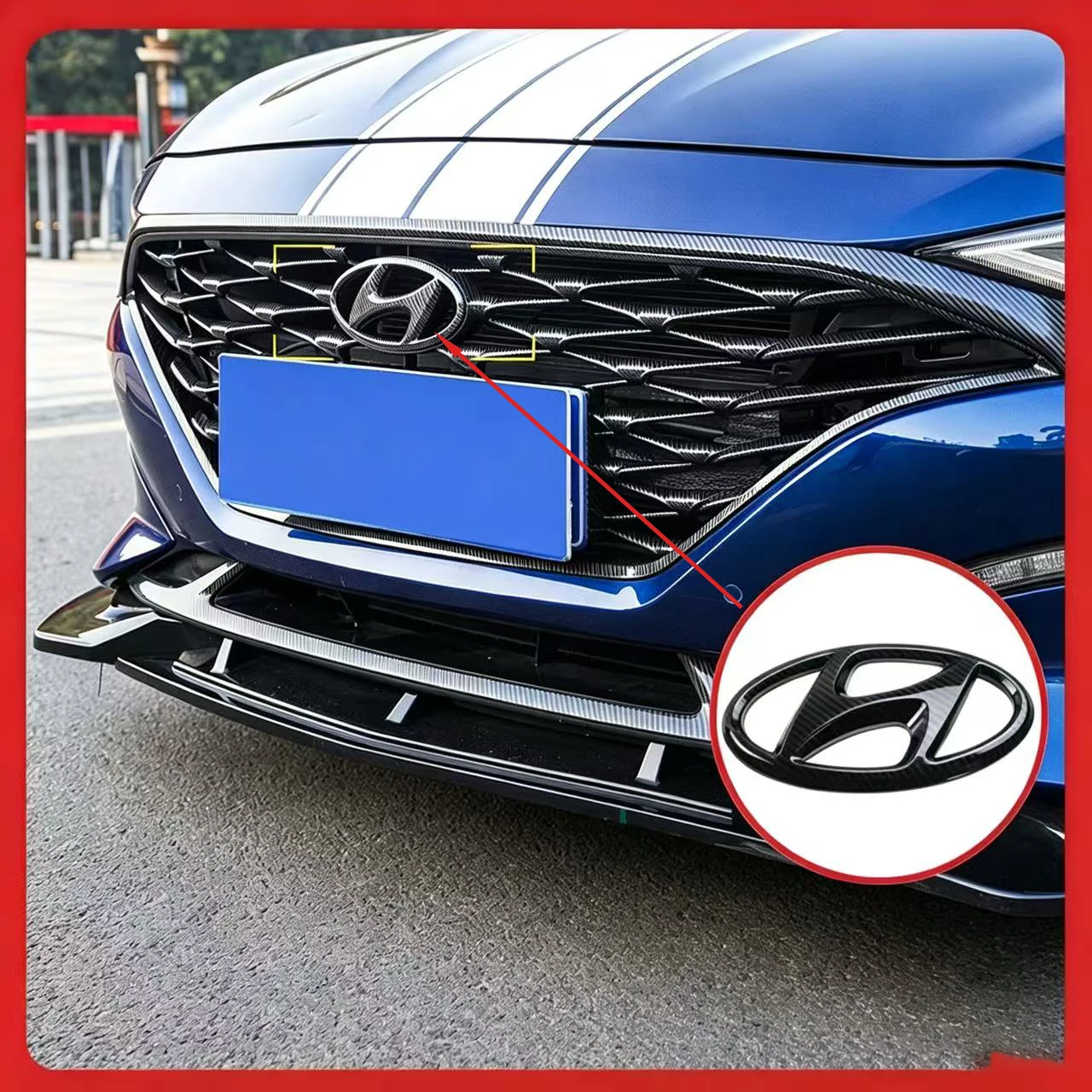Emblema para Parrilla Delantera y Trasera de Coche, Accesorio para Hyundai Genesis N-LINE I10 I20 I30 I40 IX20 IX35 Kona Getz Veloster Tucson Elan
