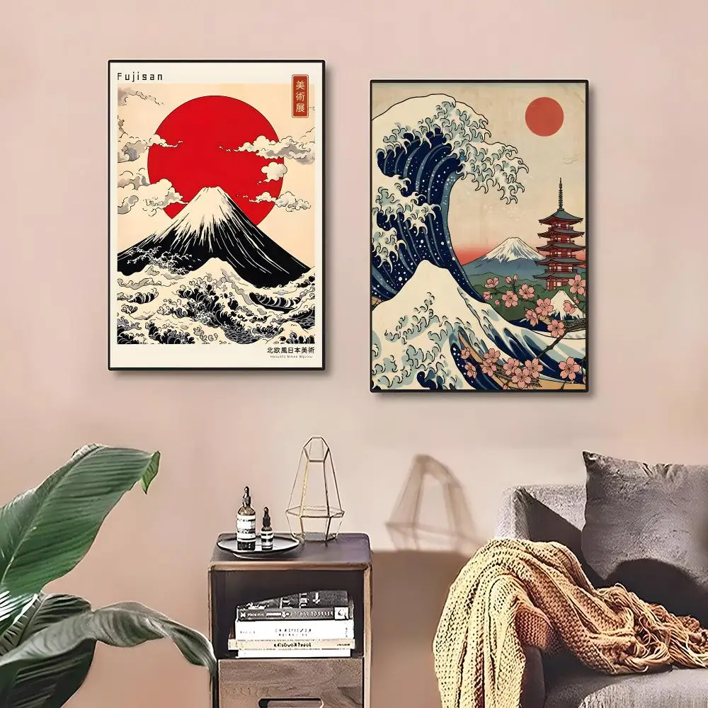 Natural Landmark Volcanic-Landscape Mount Fuji Painting Calligraphy Poster ‌decor Canvas Modern living room