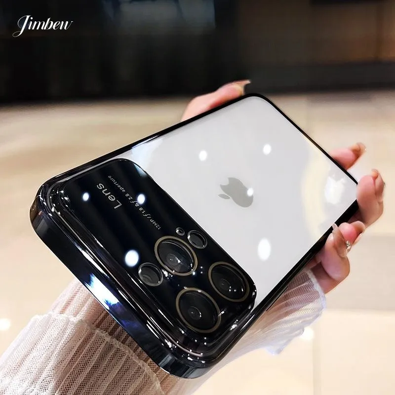 

Luxury Temper Glass Camera Protection Case for iPhone 14 Pro Max 14 Plus iPhone 12 13 ProMax Transparent Acrylic Hard Back Cover
