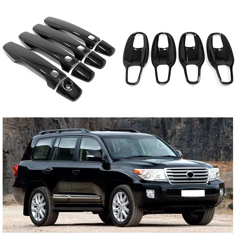 

Черный цвет, внешняя дверная ручка автомобиля, накладка, наклейка, хромированный стиль для Land Cruiser 200 2008-2015