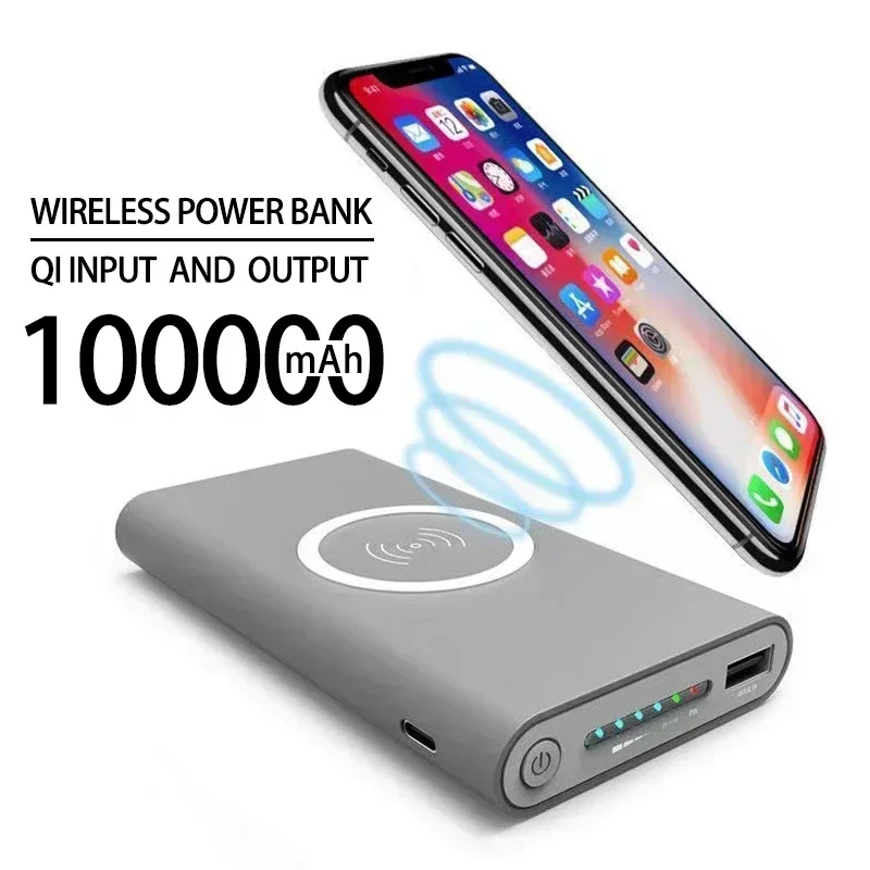 

2025 100000mAh Free Shipping Wireless Power Bank Fast Charging Portable LED Display External Battery Pack for HTC PowerBank