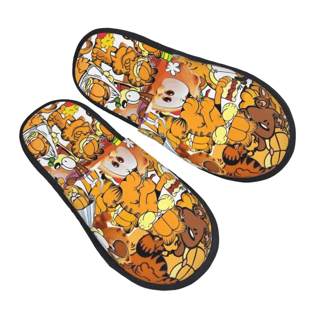 

Милые тапочки с изображением кота Гарфилда, противоскользящие уютные домашние хлопковые меховые тапочки, шлепанцы для спальни