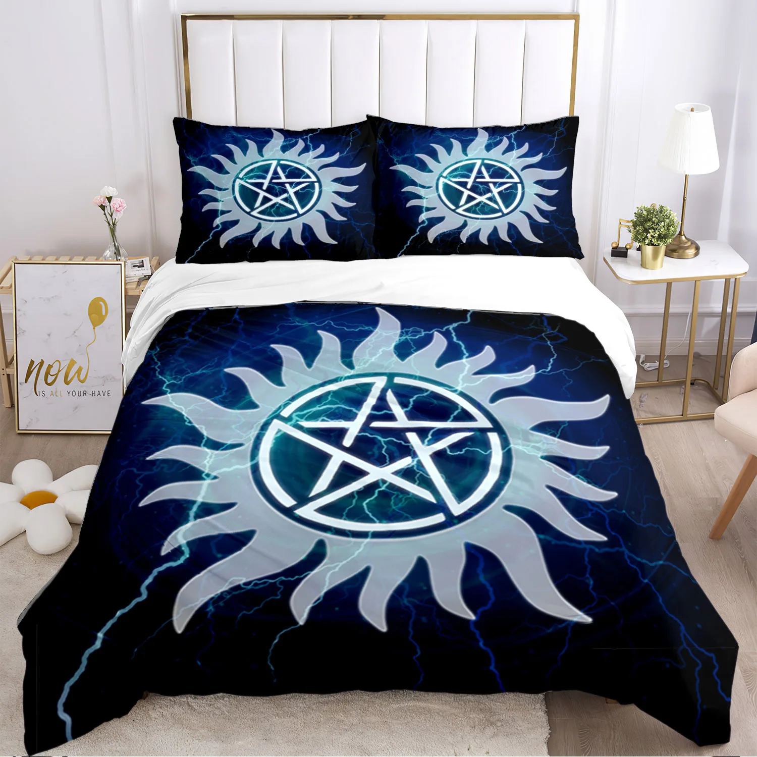 Personality supernatural bed sheet duvet pillowcase Dean& Sam bed sheet three piece  bedding soft quilt