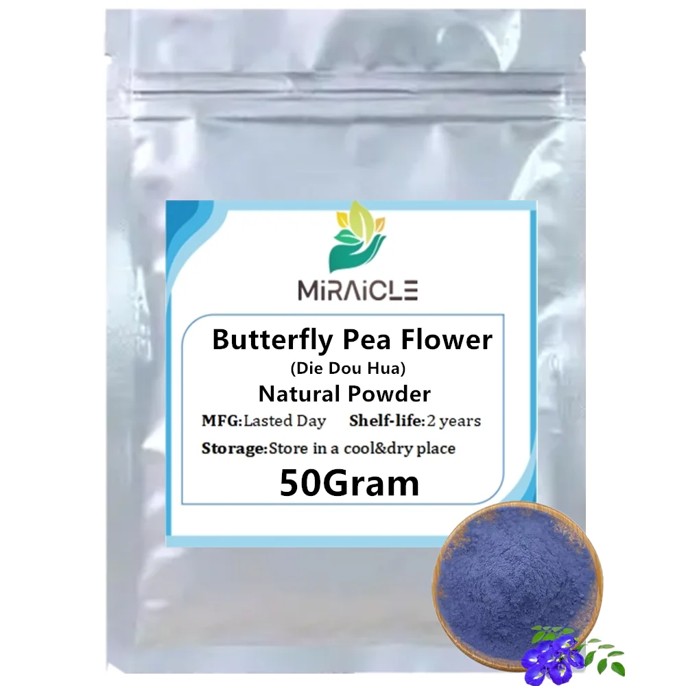 50-1000g Wholesale Bulk Natural Blue Pigment Butterfly Pea Flower Powder